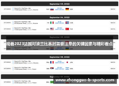 观看2023法国对波兰比赛时需要注意的关键因素与精彩看点