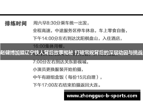 赵健博加盟辽宁铁人背后故事揭秘 打破常规背后的深层动因与挑战 赵健博加盟辽宁铁人背后故事揭秘 打破常规背后的深层动因与挑战
